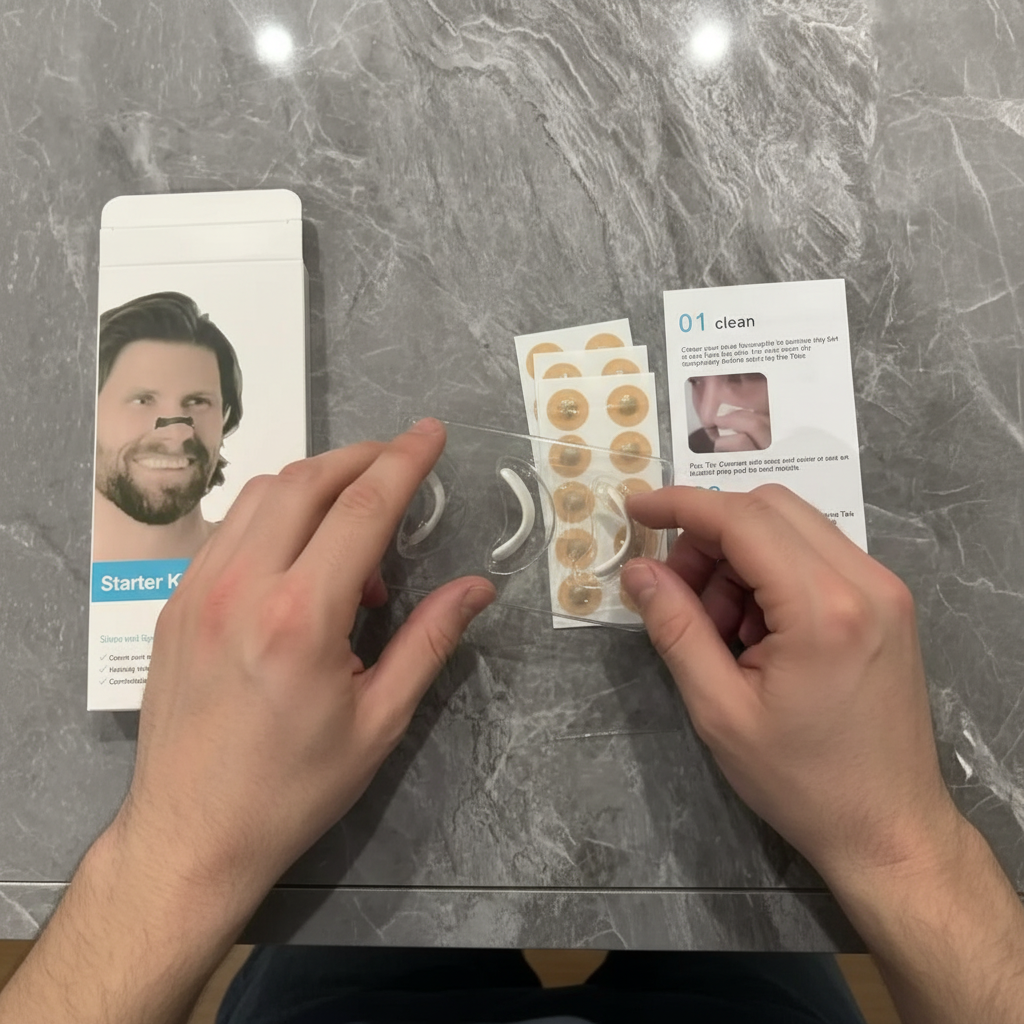 Customer unboxing anti-snoring kit