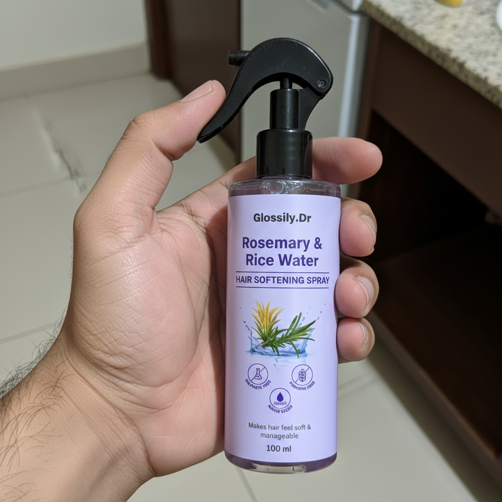 Man's hand holding hair spray