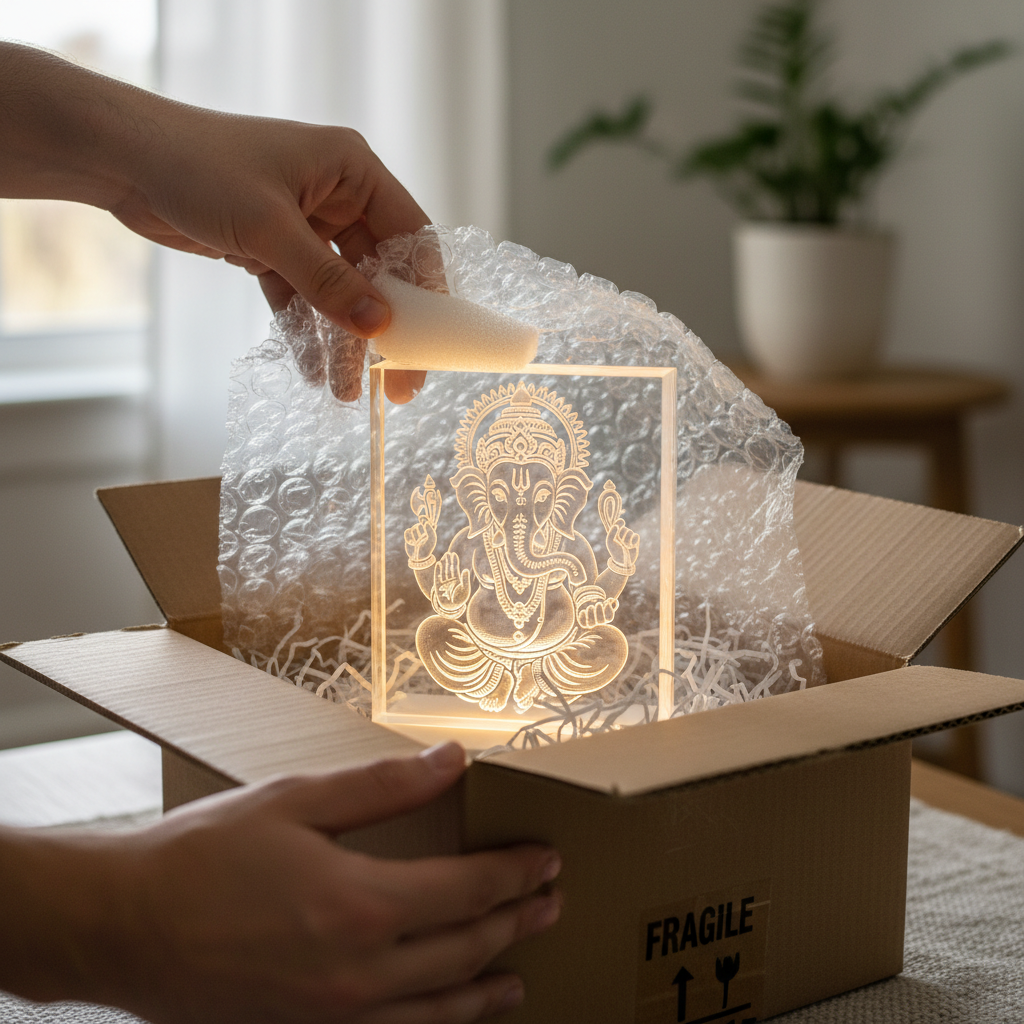 Opening crystal lamp box